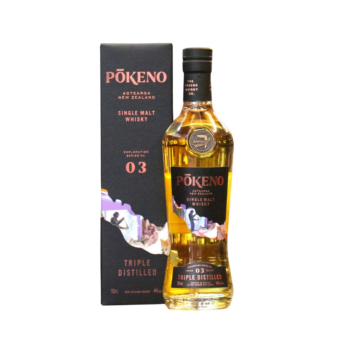 Pōkeno Exploration Series Triple Distilled New Zealand Single Malt Whisky 49% 700ml